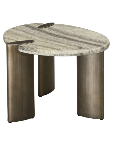 Arcadia Gray Travertine Side Table | Loft Attitude