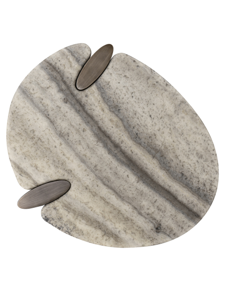 Arcadia Gray Travertine Side Table | Loft Attitude