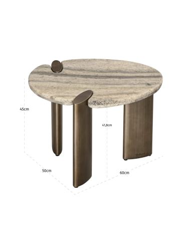 Arcadia Gray Travertine Side Table | Loft Attitude