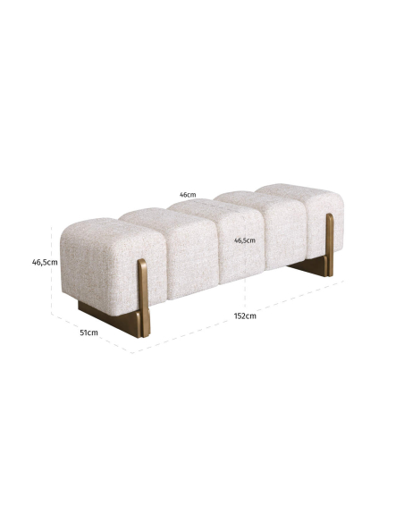 Capitonn Bench Tweed Cream Design Caleo