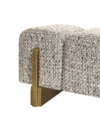 Capitonn Bench Textured Fabric Gray Design Caleo