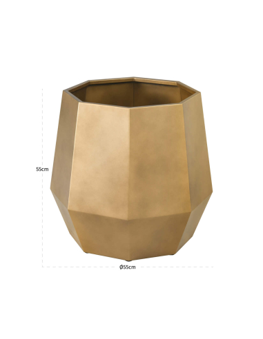 Cache-pot métal facetté bronze doré moyen modèle AXIS