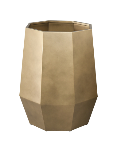 Cache-pot métal facetté bronze doré grand modèle AXIS