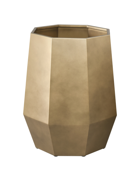 Faceted metal pot cache Golden bronze Grand Model Axis