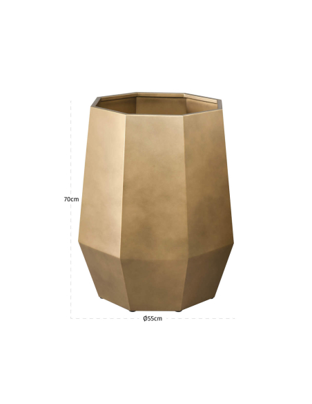 Eixo grande de bronze de bronze de bronze dourado de metal facetado