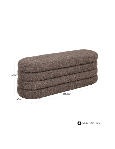 Deep brown storage bench CAMILLE