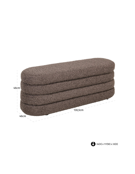 Deep brown storage bench CAMILLE