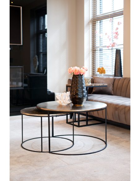 Salontafel Asher champagnegoud (Set van 2)