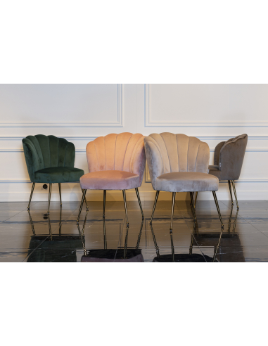 Silla de comedor Pippa de terciopelo caqui