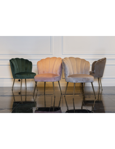 Pippa khaki velvet dining chair