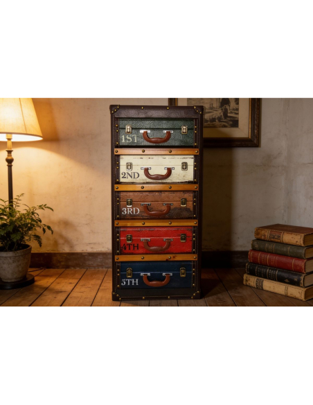 Commode 5 Holz MARCO Schubladen - Vintage und industriellen Stil