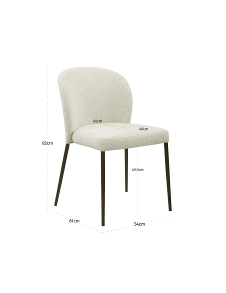 Chaise de salle à manger tissu biscotti STACKER (Set de 2)