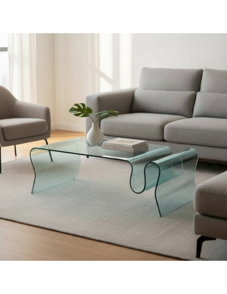 Table basse en verre incurvé INFINITY | Drimmer - Loft Attitude