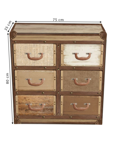 Mobili Valigia 6 cassetti Nevada BP5186 - SOCADIS | Loft Attitude