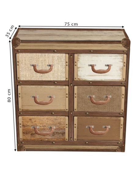 Mobili Valigia 6 cassetti Nevada BP5186 - SOCADIS | Loft Attitude