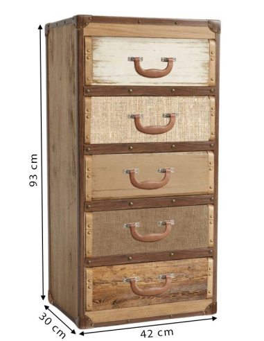 Möbelkoffer 5 Schubladen Nevada BP5187 - Socadis | Loft Attitude