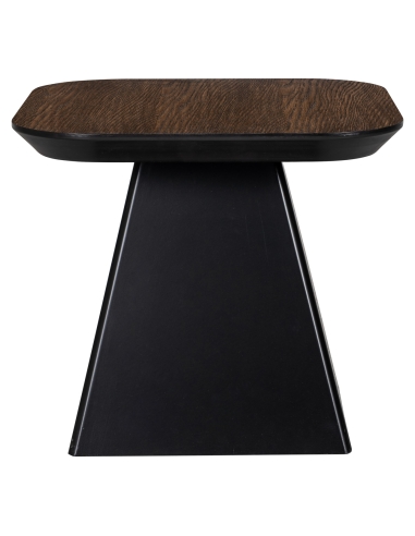 Oak-top side table with pyramidal base design BONVOY