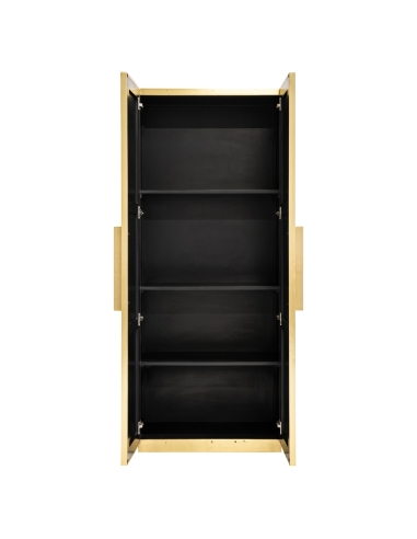 Fluted gold brass storage cabinet design IRONVILLE