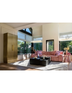 Armadio contenitore in ottone dorato zigrinato design IRONVILLE 2