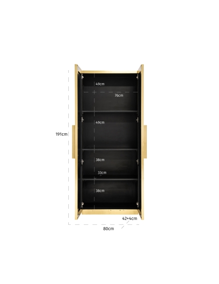 Fluted gold brass storage cabinet design IRONVILLE