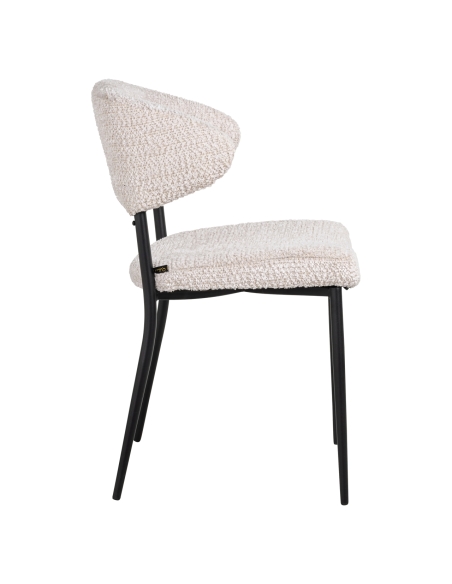 Sedia da pranzo in tessuto crema design BEA (lotto di 2)