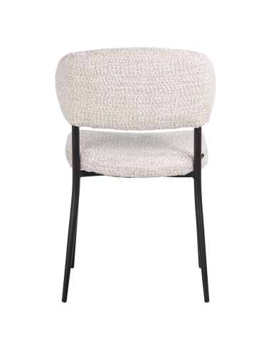 Chaise de salle à manger tissu crème design BEA (lot de 2)