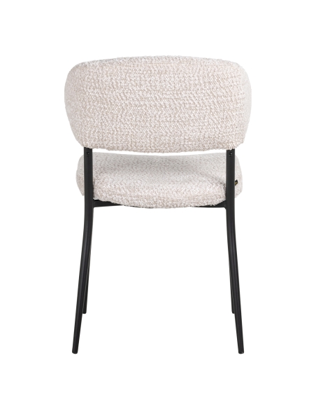 Cadeira de sala de jantar em tecido creme design BEA (conjunto de 2)