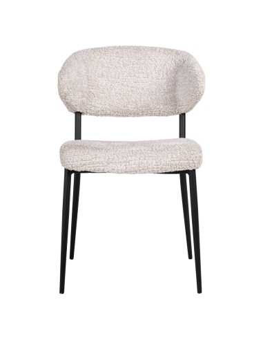 Eetkamerstoel in crèmekleurige stof, design BEA (set van 2)