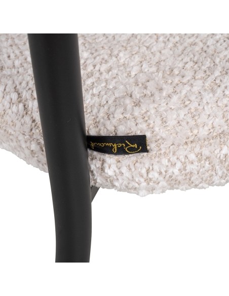 Silla de comedor de tela crema diseño BEA (lote de 2)