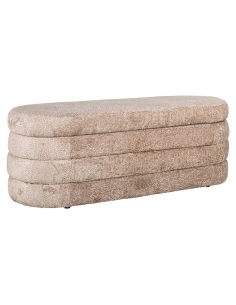 Puf arcón de almacenamiento de tejido bouclé beige diseño CAMILLE