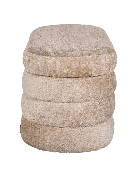 Puf arcón de almacenamiento de tejido bouclé beige diseño CAMILLE