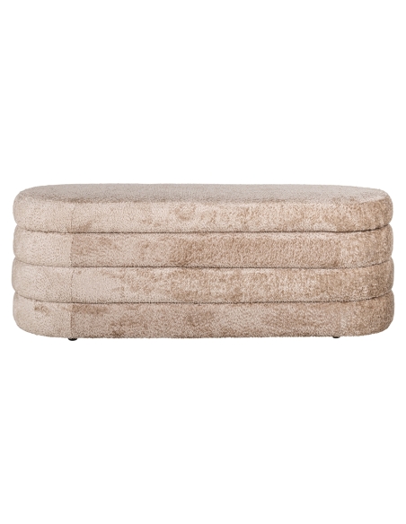 Puf arcón de almacenamiento de tejido bouclé beige diseño CAMILLE