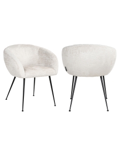 Cadeira de sala de jantar em tecido fusion creme design RUBY