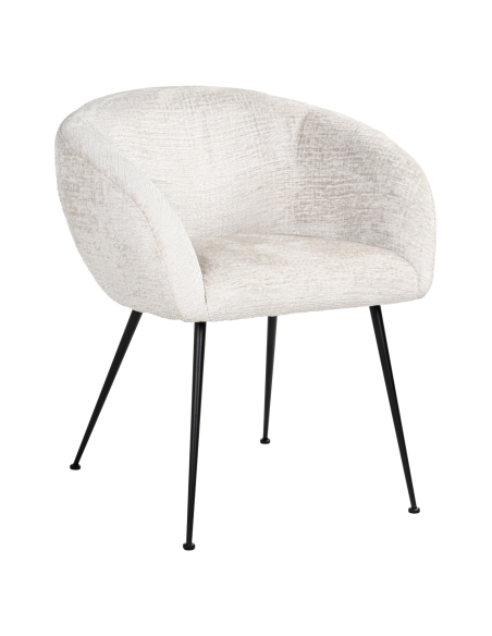 Cadeira de sala de jantar em tecido fusion creme design RUBY