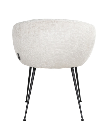 Cadeira de sala de jantar em tecido fusion creme design RUBY