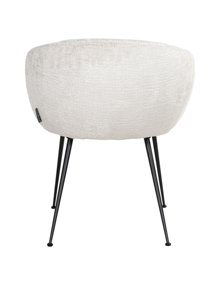 Cadeira de sala de jantar em tecido fusion creme design RUBY