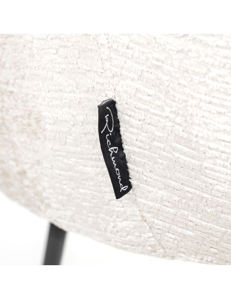 Chaise de salle à manger tissu fusion crème design RUBY
