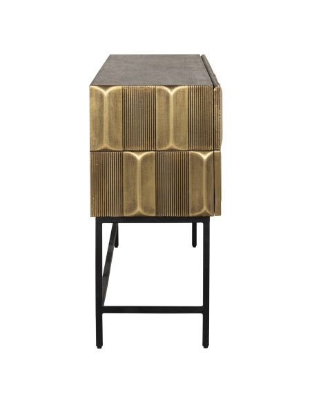 Credenza con facciata scolpita nera e dorata design JAXX