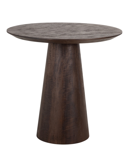 Runder Bistrotisch aus Mangoholz in Dunkelbraun, Design WILLOW