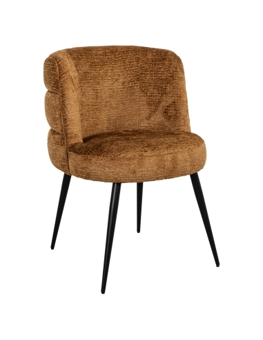 Cadeira de sala de jantar em tecido fusion cognac design STELLA