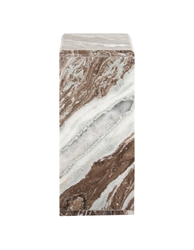 Beige Blush Marmor-Beistelltisch in C-Form Design TOVEK