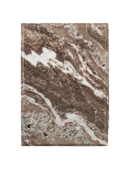 Beige Blush Marmor-Beistelltisch in C-Form Design TOVEK
