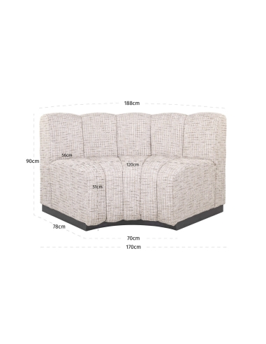 Personalisierte Bank mit abgerundeter Ecke | Loft Attitude