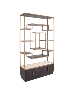 Vetrina in rovere e ottone dorato CLAREMONT | Loft Attitude
