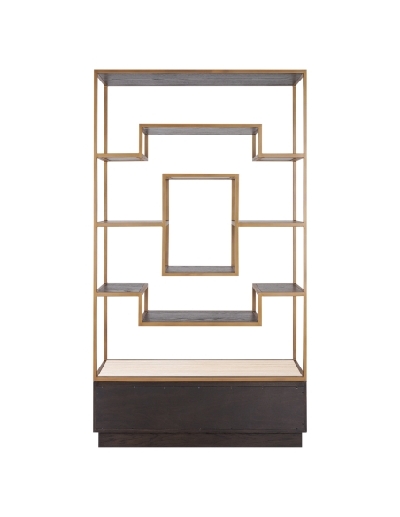 Vitrine aus Eiche und vergoldetem Messing CLAREMONT | Loft Attitude