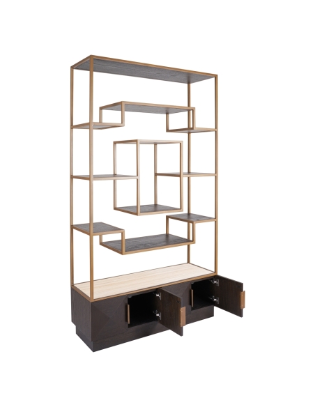 Vitrine aus Eiche und vergoldetem Messing CLAREMONT | Loft Attitude