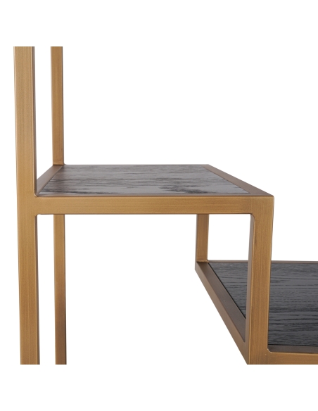 Vitrine chêne et laiton doré CLAREMONT | Loft Attitude