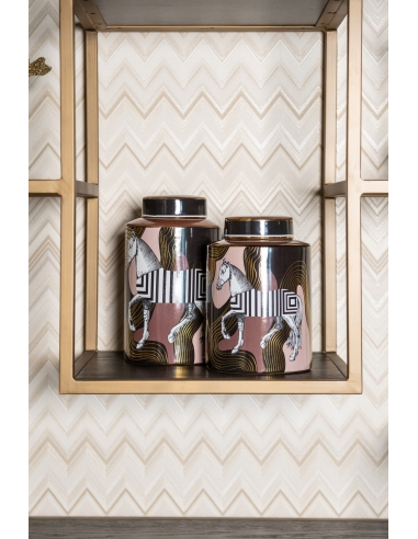 Oak and gold brass display cabinet CLAREMONT | Loft Attitude