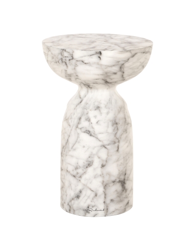 Tavolino d'appoggio in marmo bianco KITA | Loft Attitude