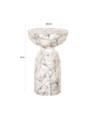 Table d'appoint marbre blanc KITA | Loft Attitude